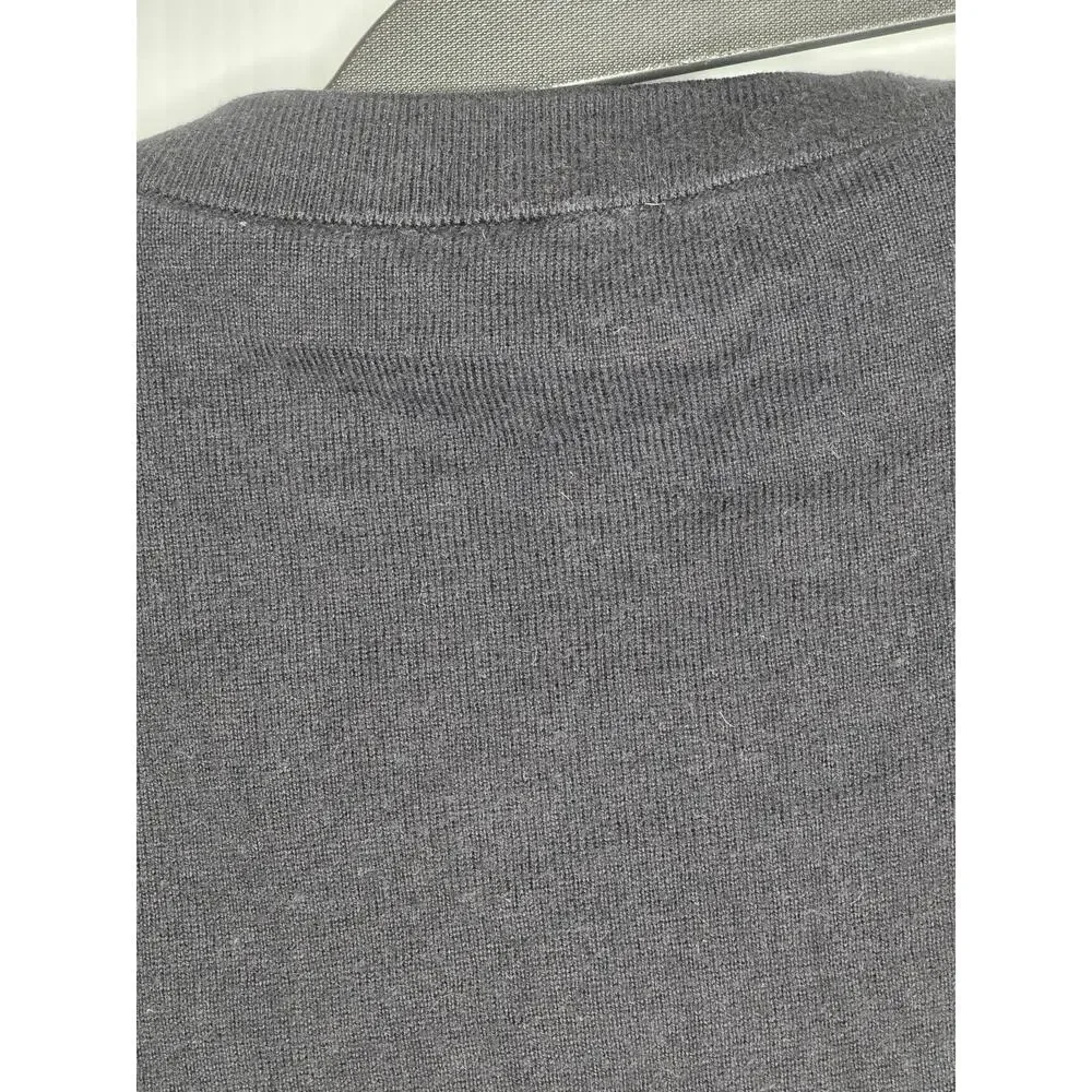 Kate Spade Size M Black Cardigan Sweater Embellished Neckline Cotton Silk Blend